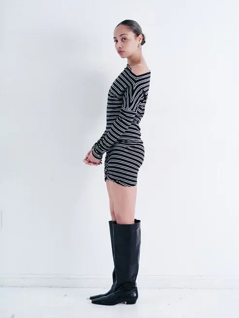 leslie dress in stripe