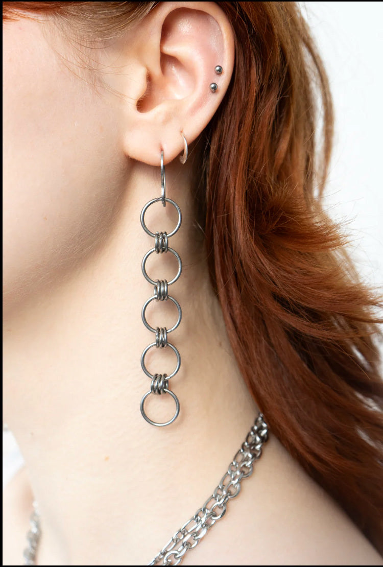 The Athena - Cinq - Chainmail Drop Earrings