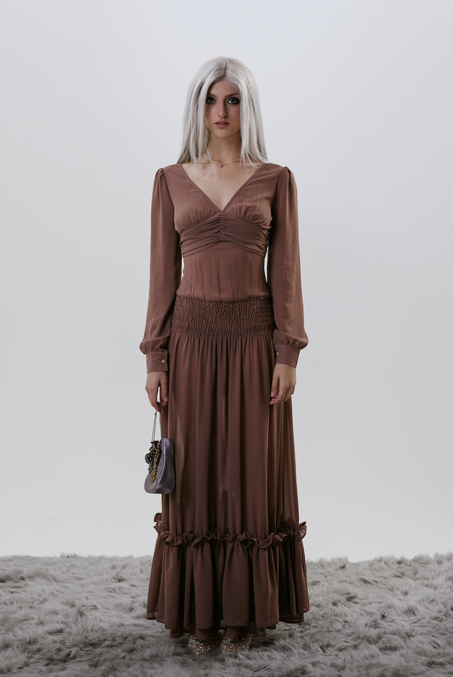 Vault Dress in Mauve