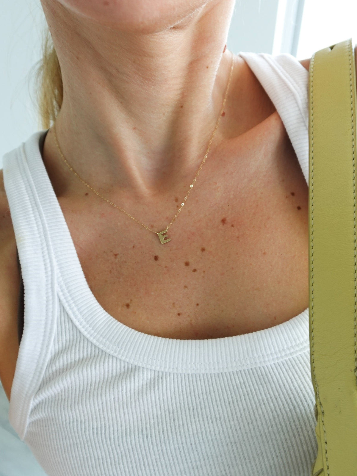 14K Solid Gold Alphabet Necklace