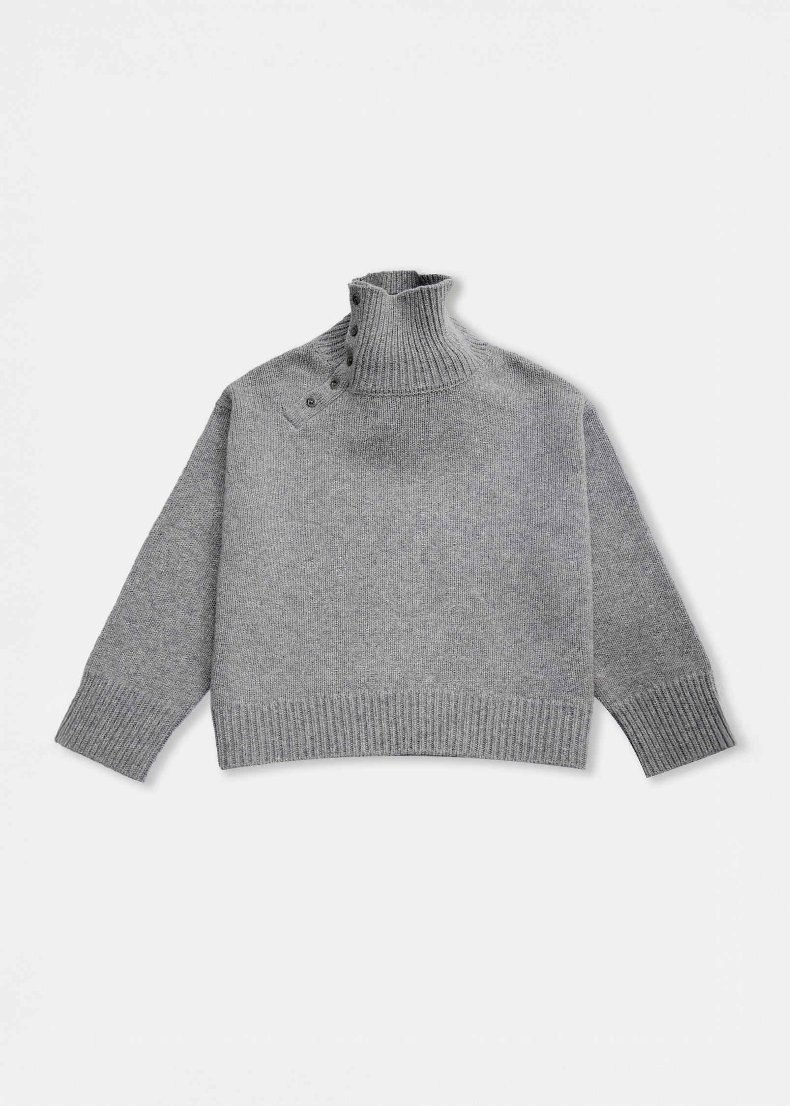 Grey Oversized Cashmere Turtleneck