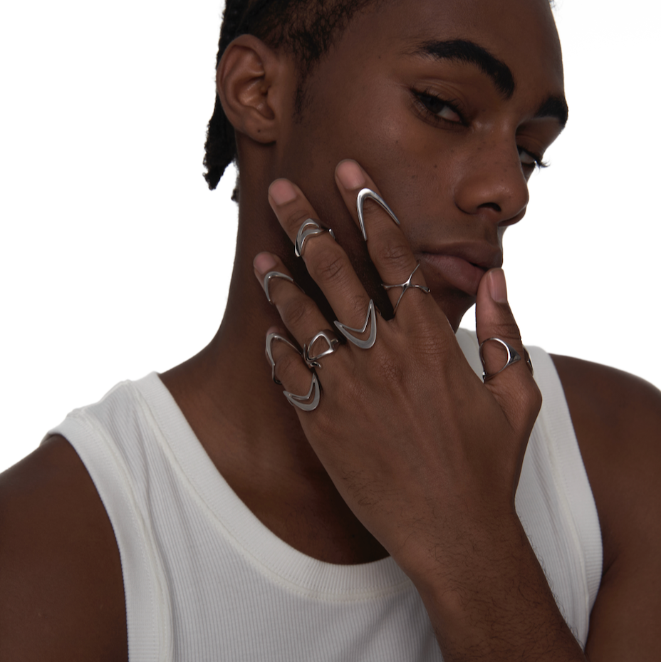 002|Dual-V Futuristic Ring