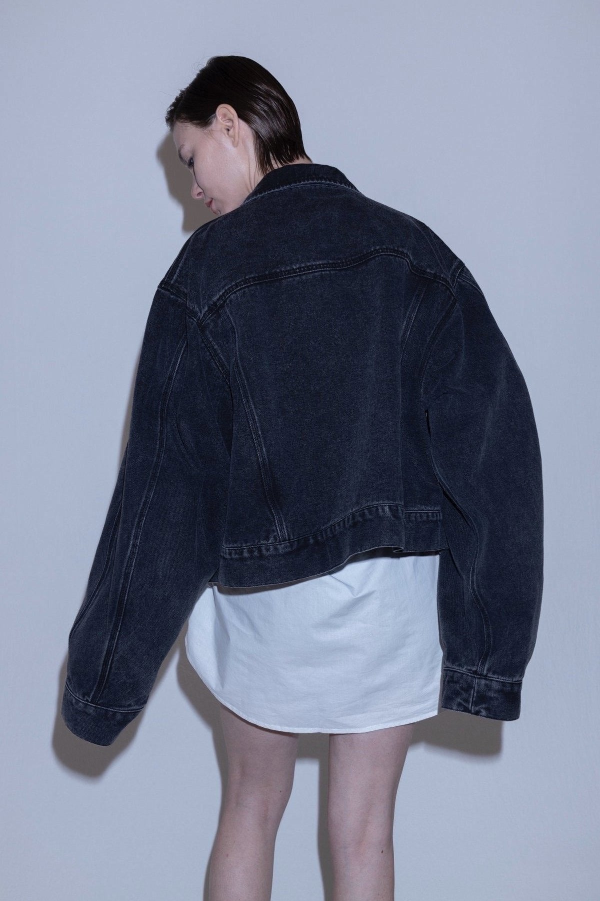 Angle denim jacket