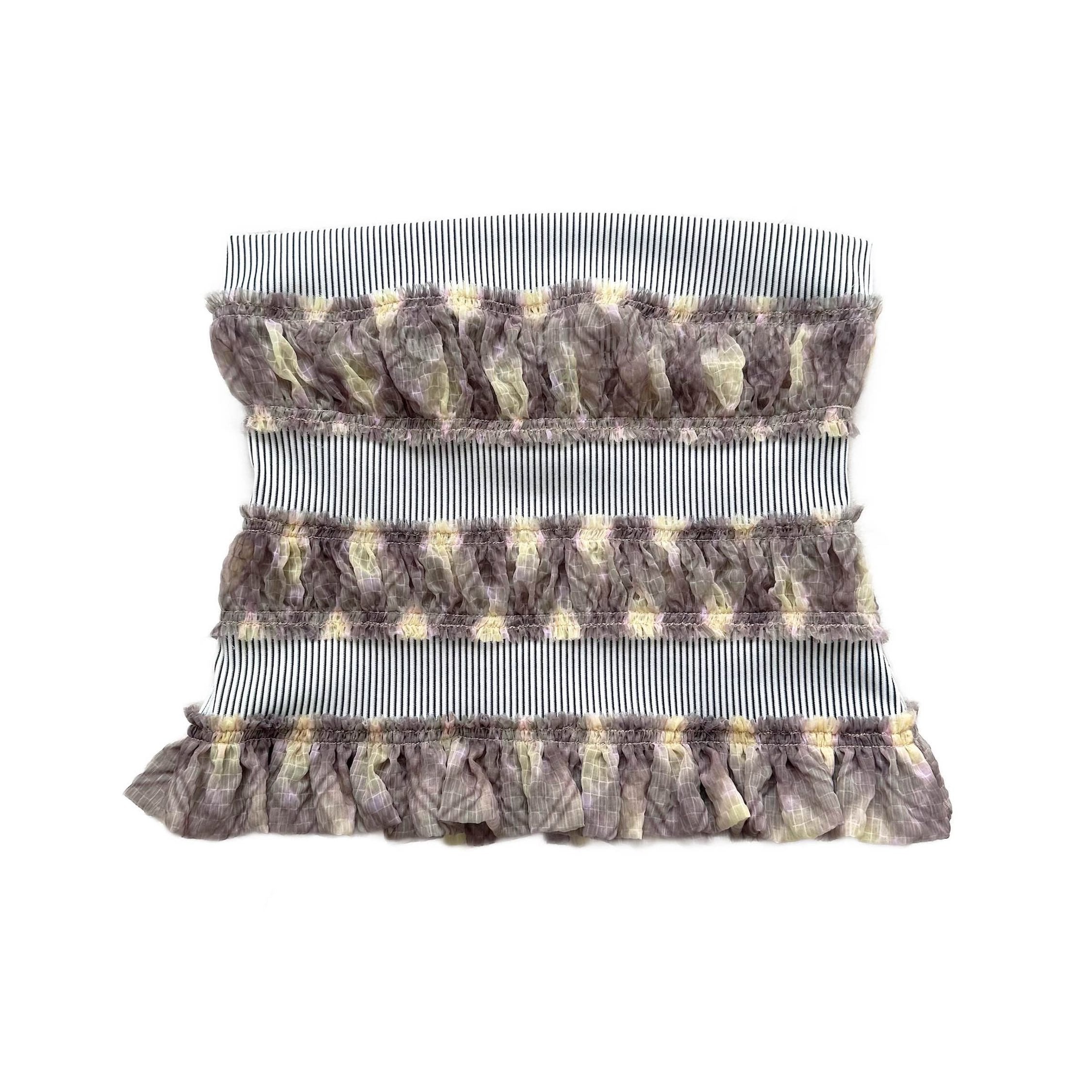 Rib Stripe Mini Tube Top Porcelain Plaid