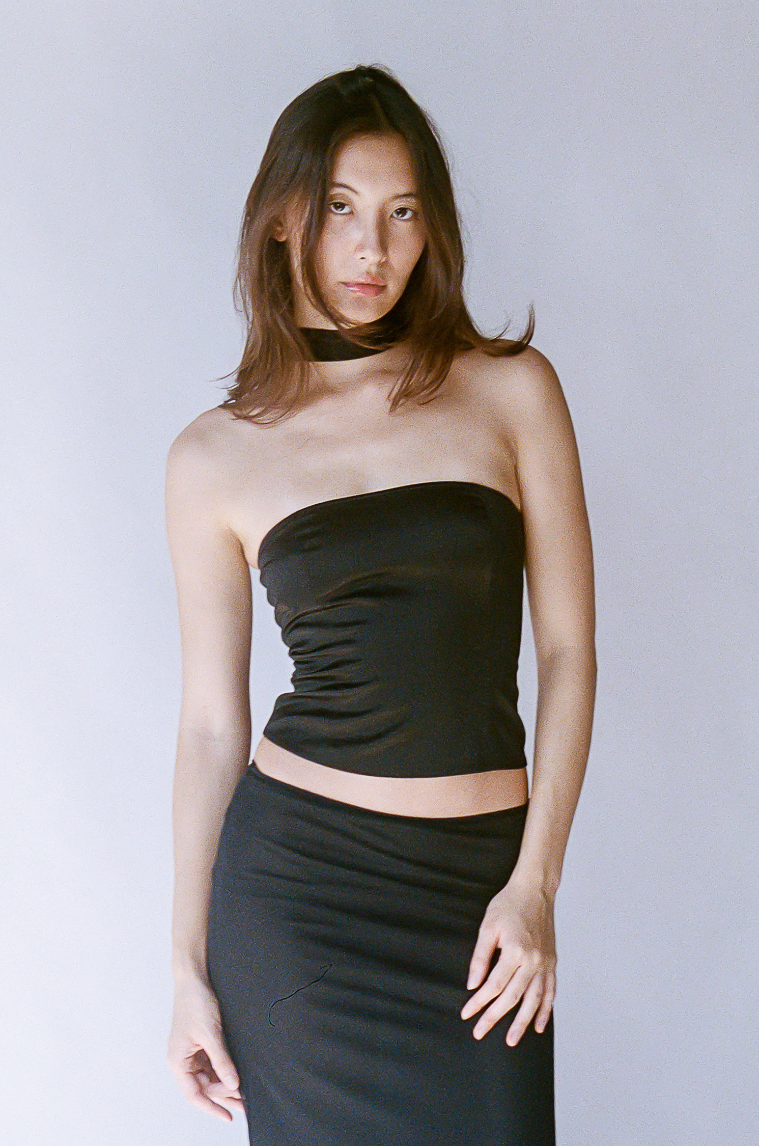 The Solis Top in Black Silk