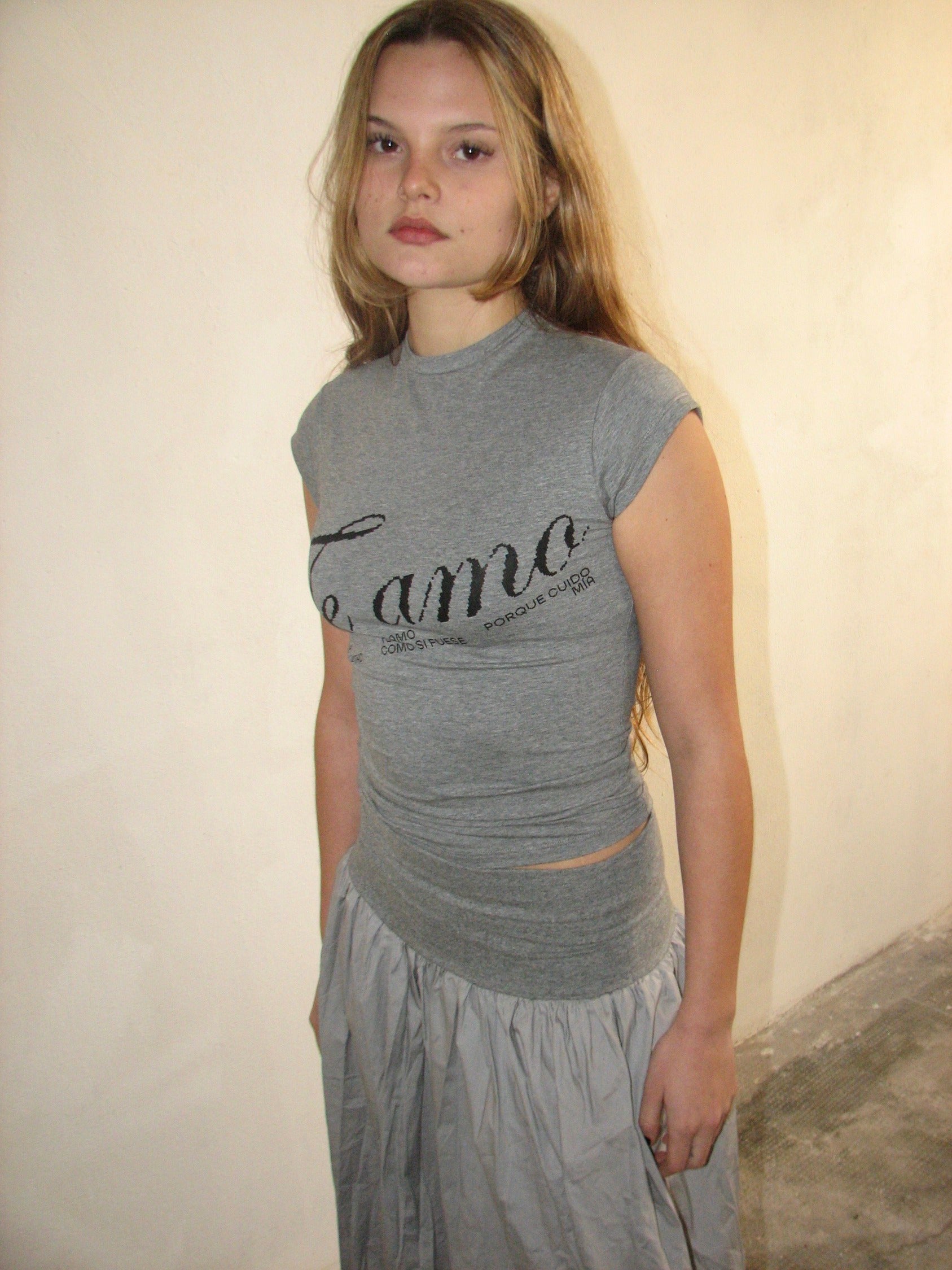 BABY TEE TE AMO - GREY