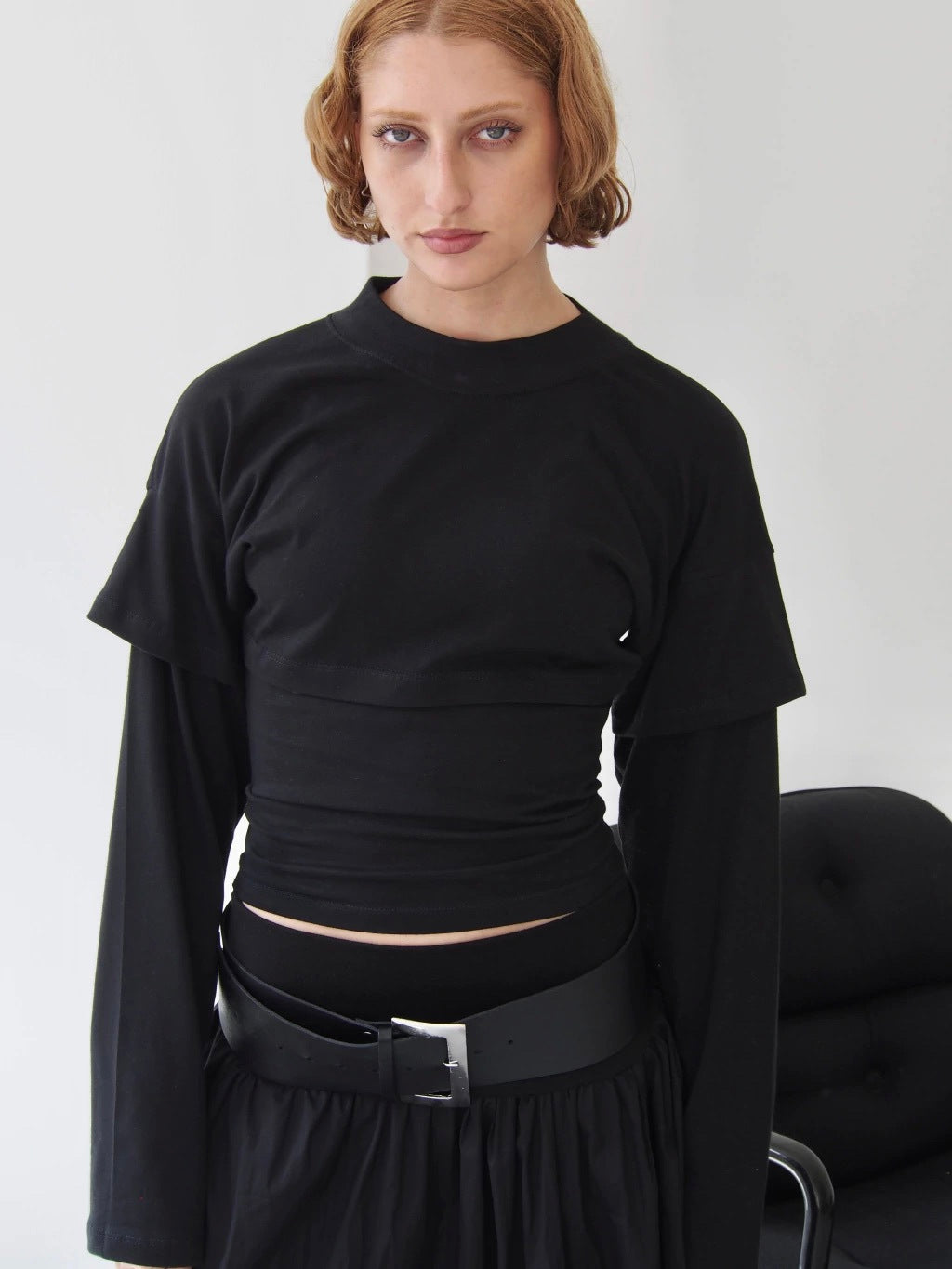 REMERA ZIP ON THE BACK - LONG SLEEVE - BLACK