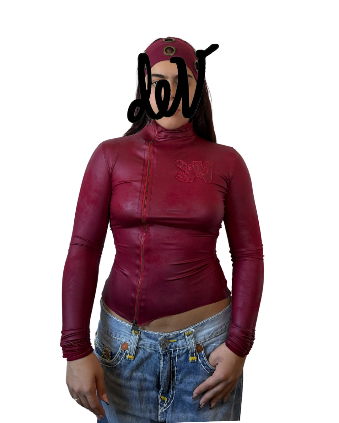 Red de V Zip Jacket