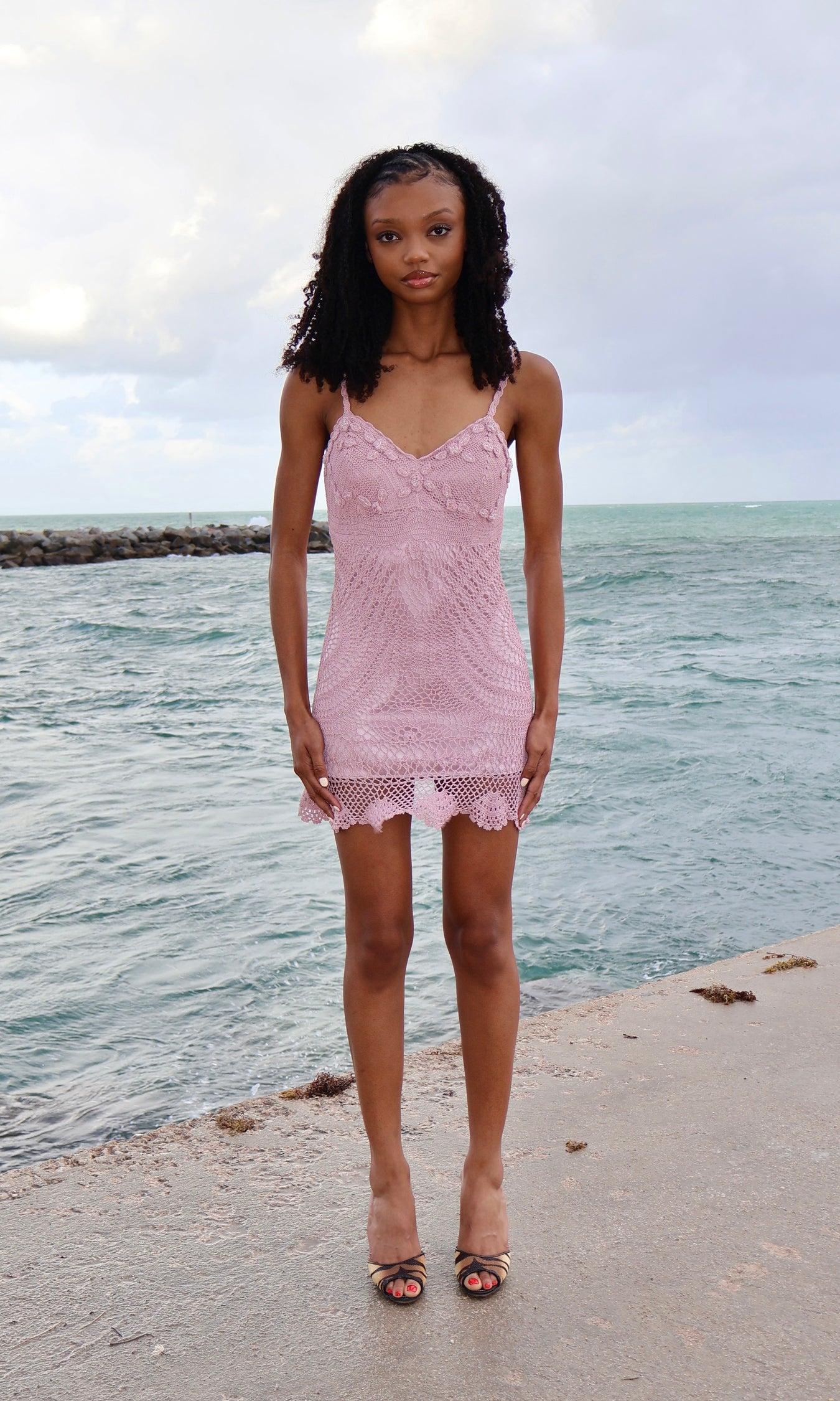 Pink Knit Mini Dress