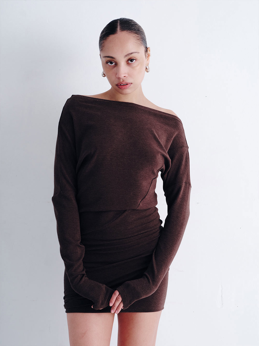 LESLIE DRESS IN BURGUNDY