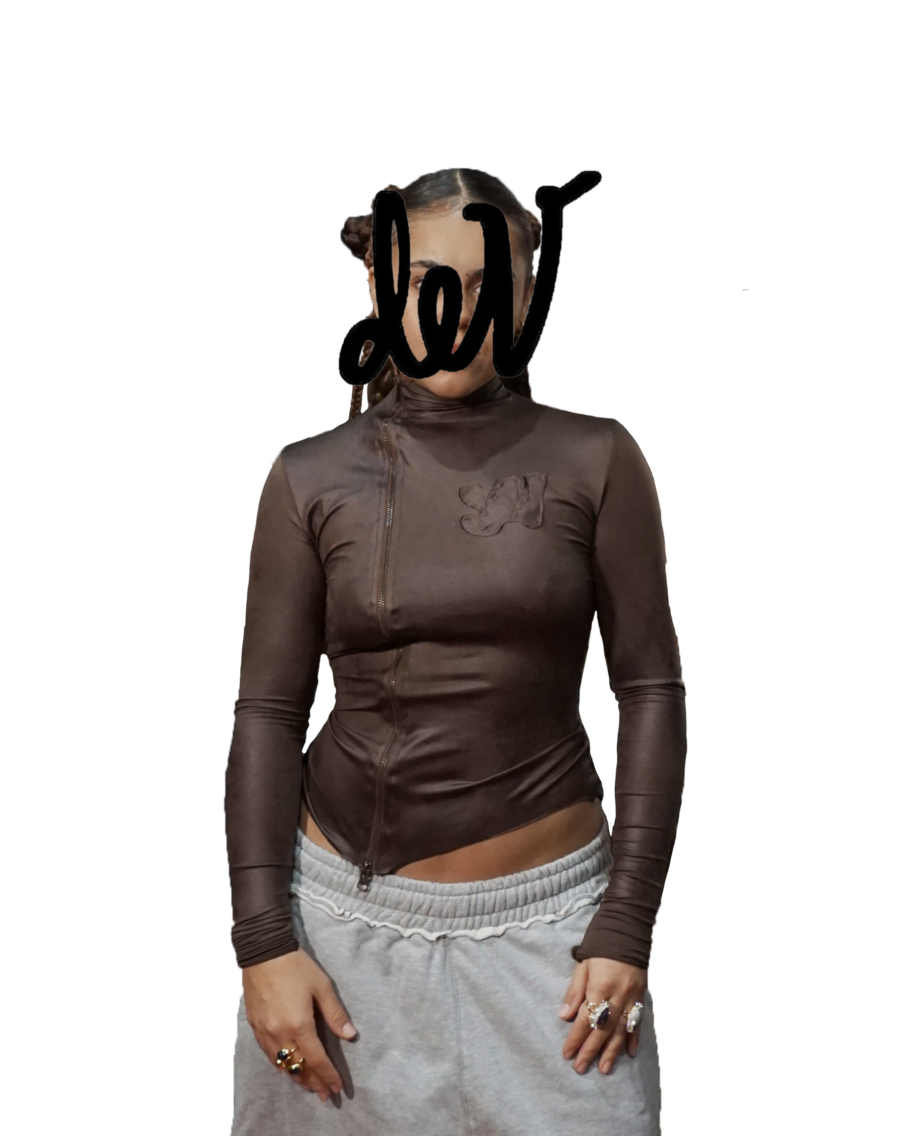 Brown de V Zip Jacket