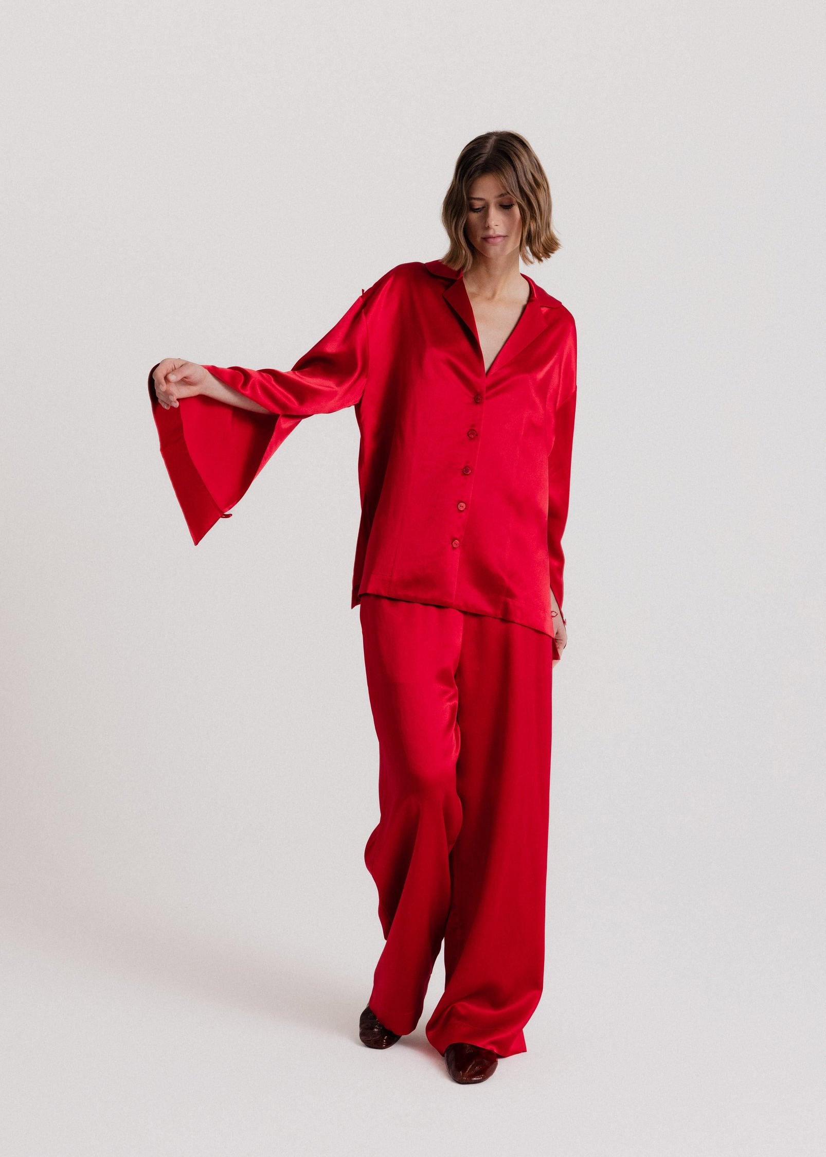 The Signature Silk Shirt in Red
