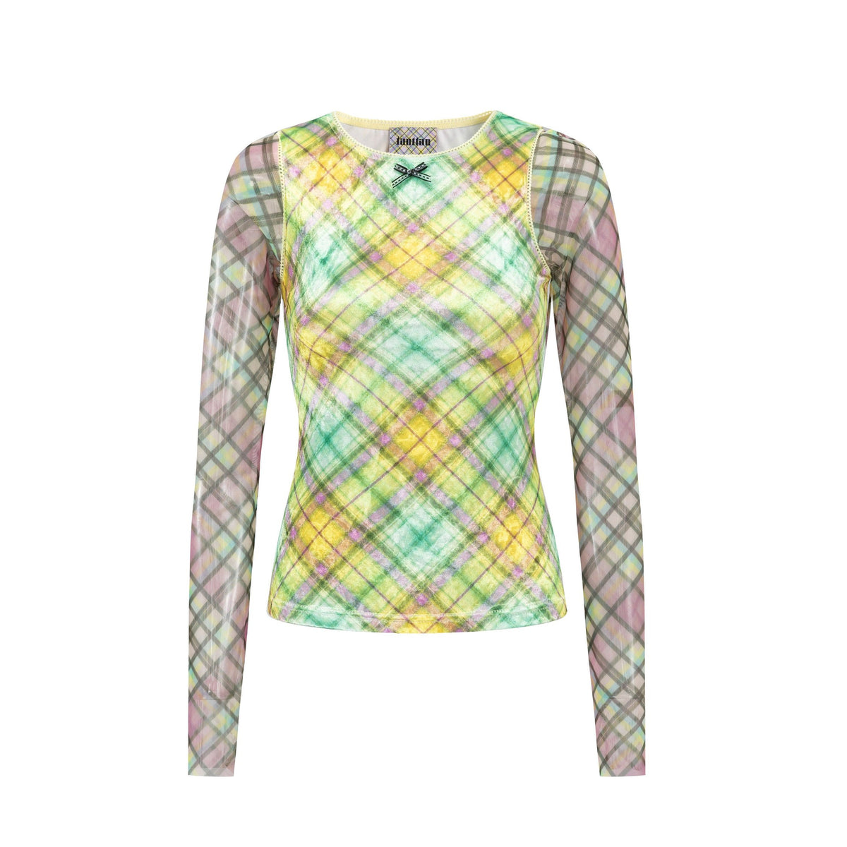 Lollipop Glossy Velvet Long-Sleeve Top
