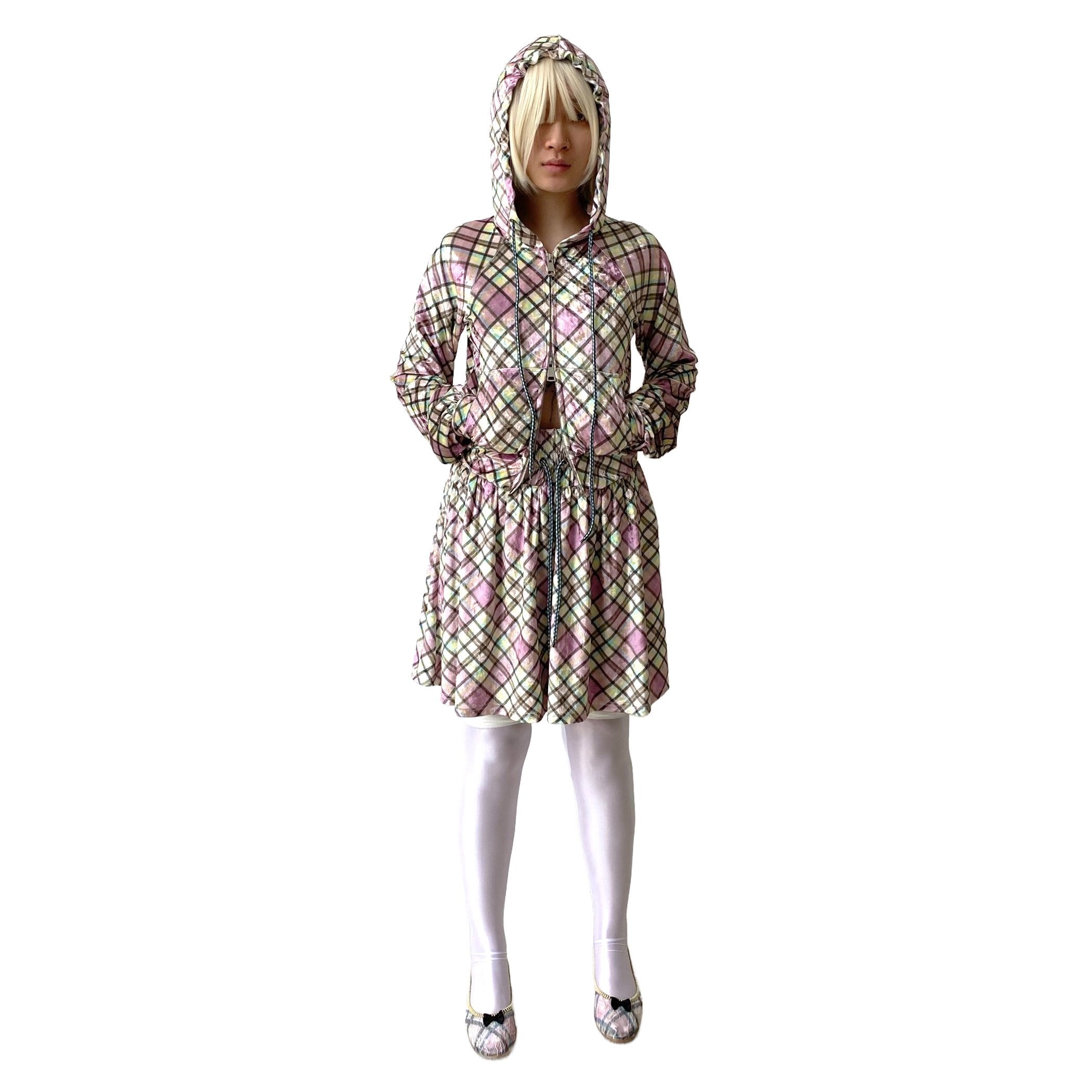 Sprinkles Glossy Plaid Velvet Skirt