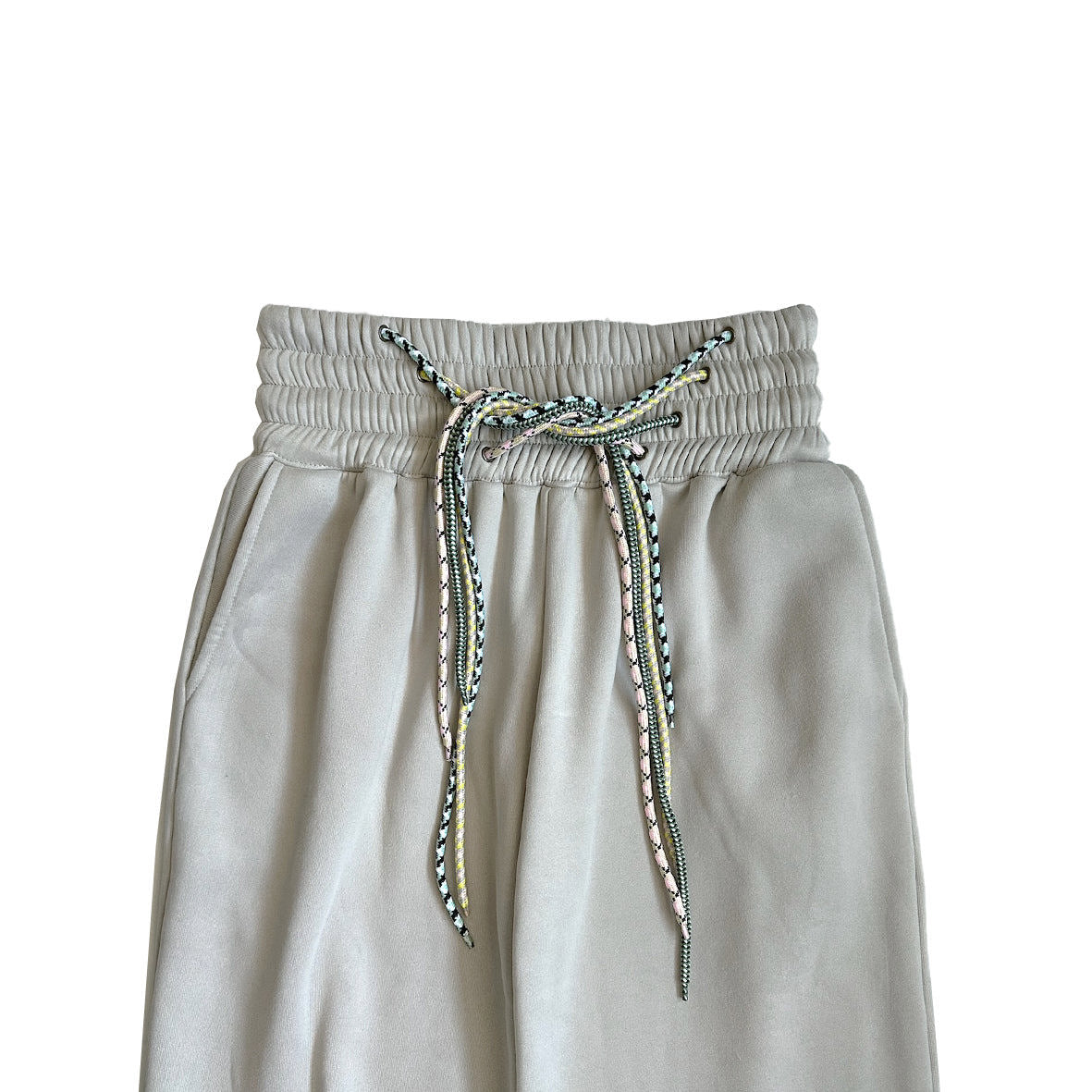 4-Drawstring Elastic Waist Band Oversized Sweat Pants