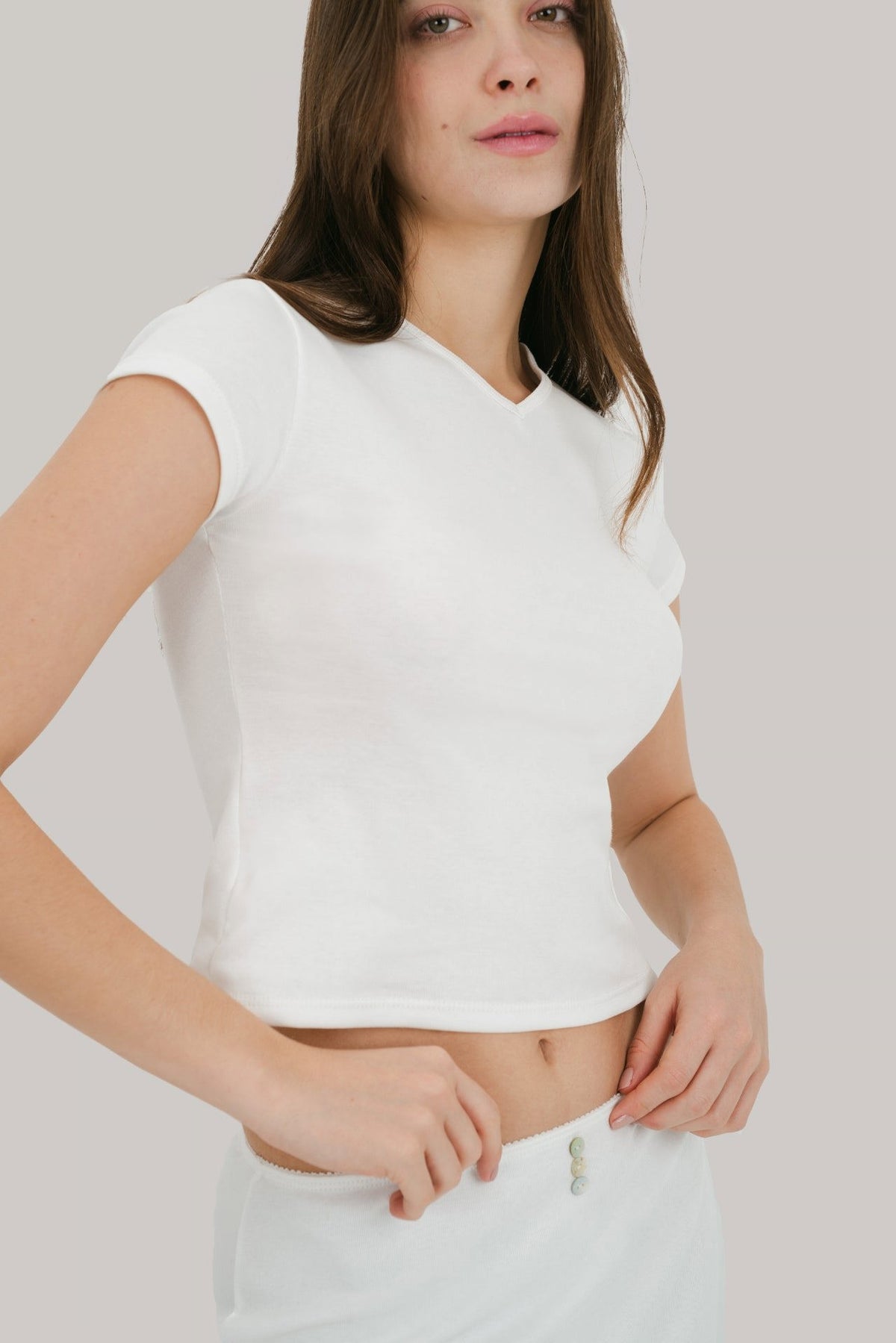 Cleo V-Neck Baby Tee