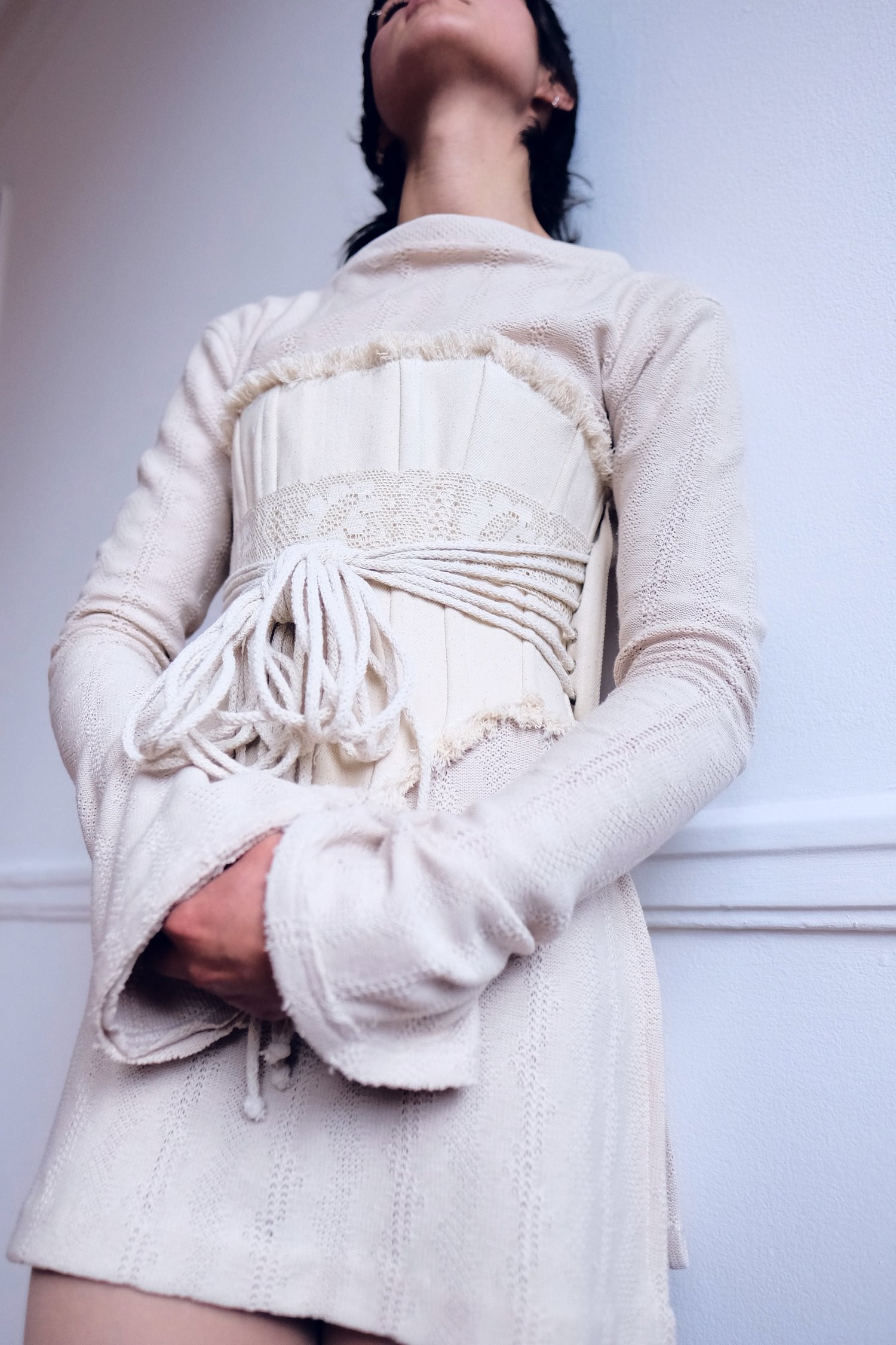 Embroidered Long Skin Corset