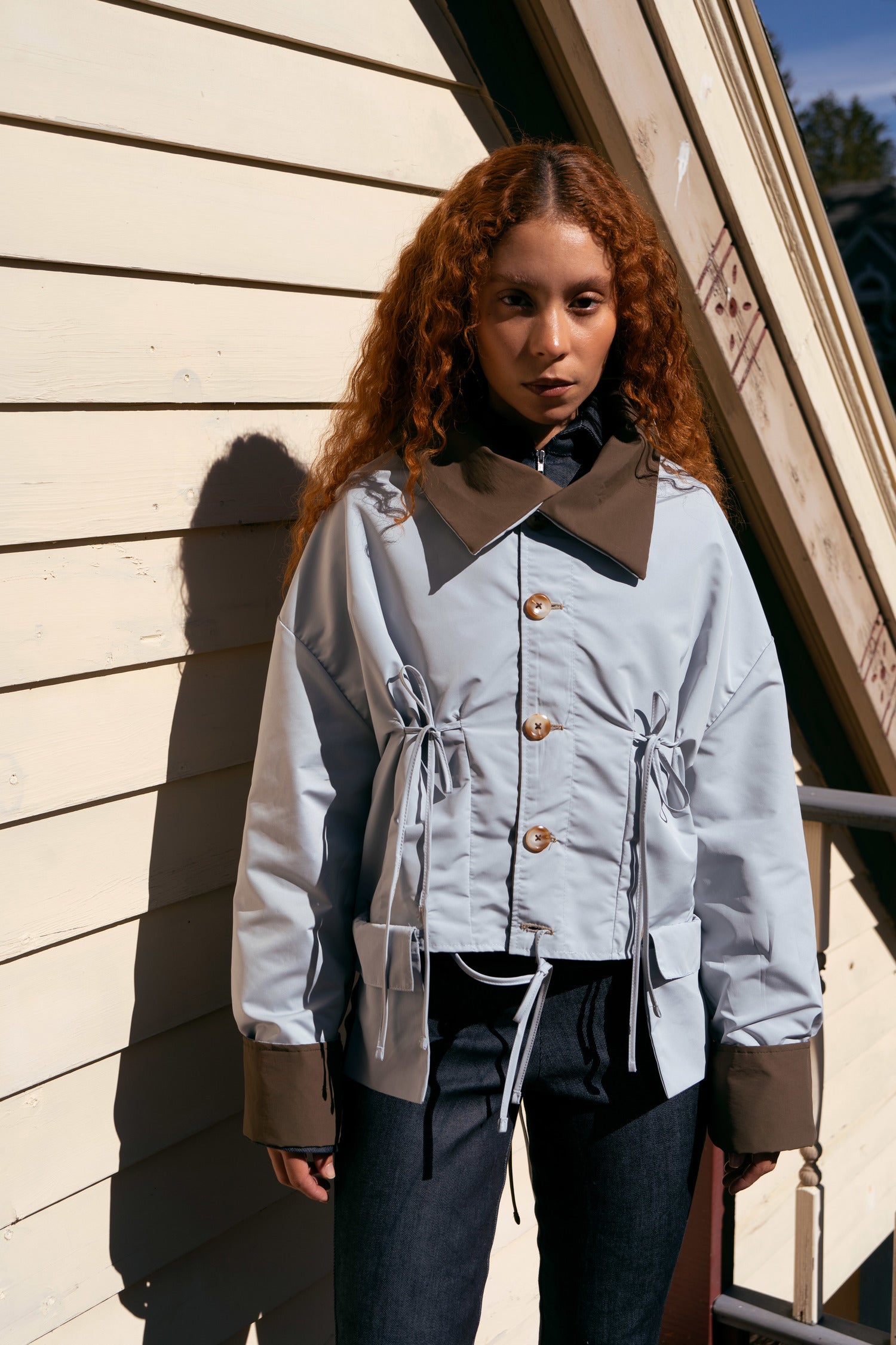 RAIN JACKET | ARCTIC MUD (LIGHT BLUE & BROWN)