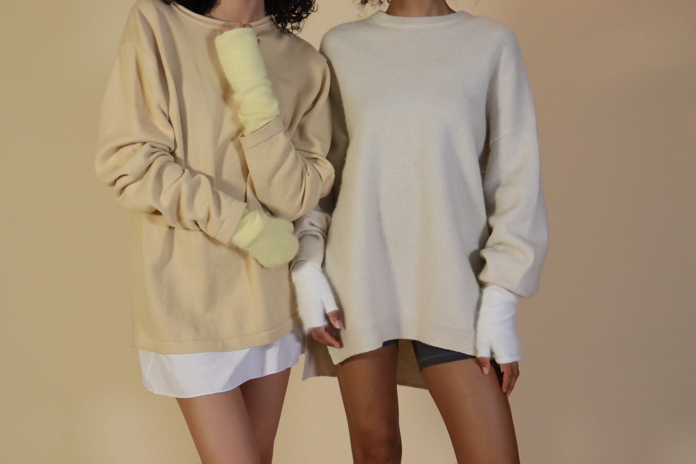 Haze Furry Fingerless Arm Warmer in Lemon