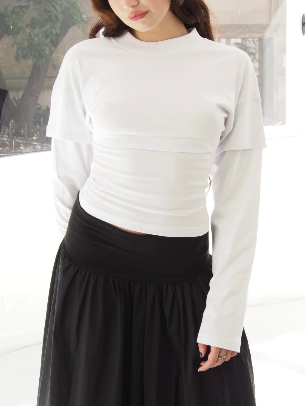 REMERA ZIP ON THE BACK - LONG SLEEVE - WHITE