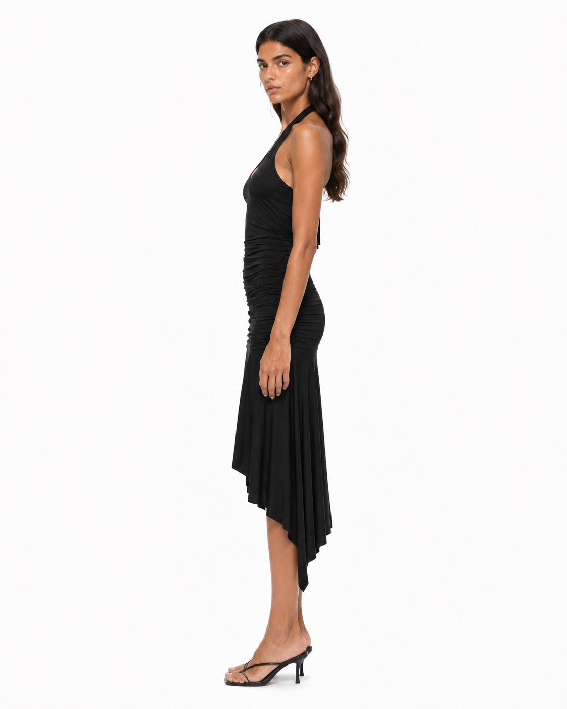 halter dress in black