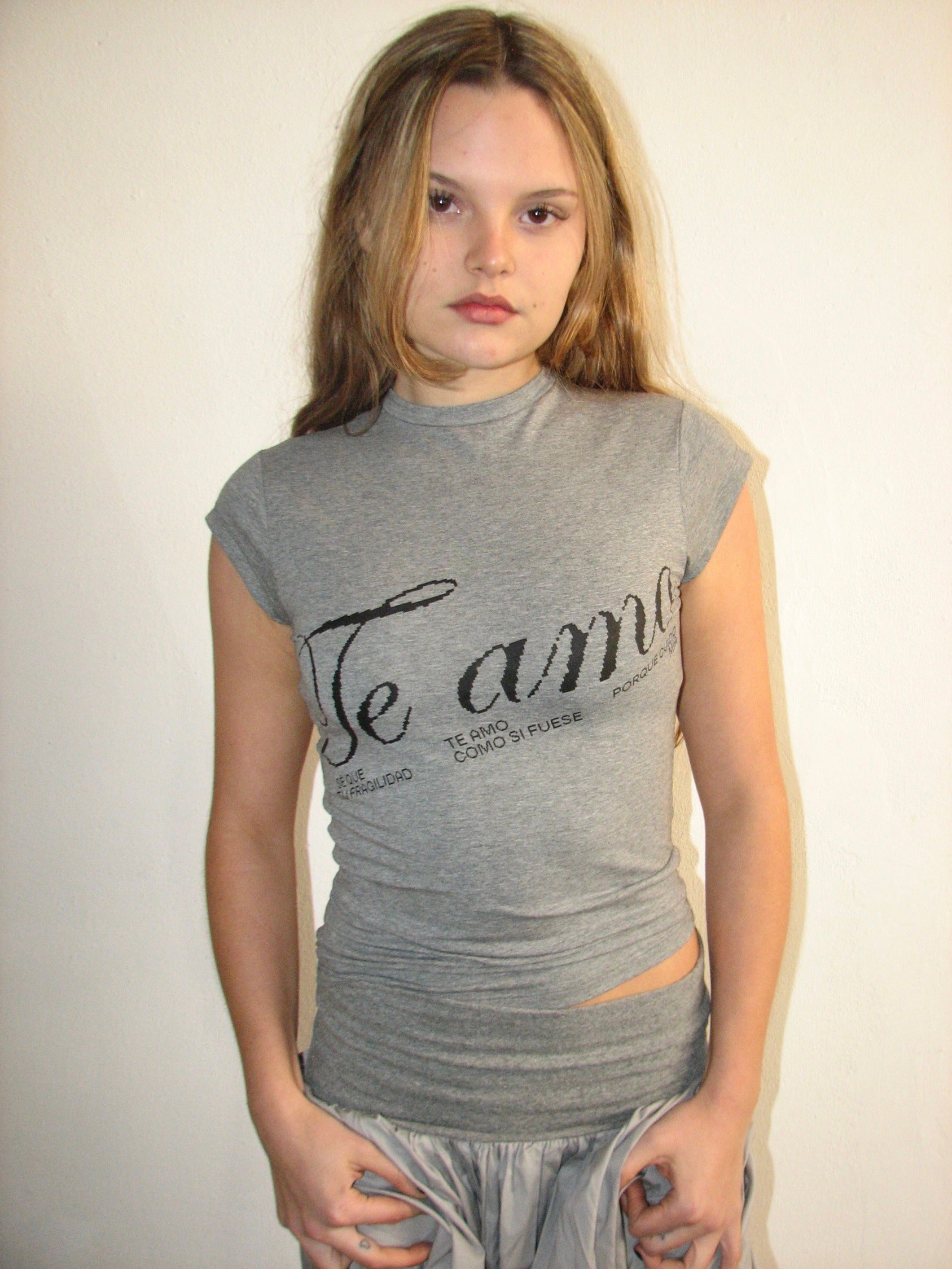 BABY TEE TE AMO - GREY