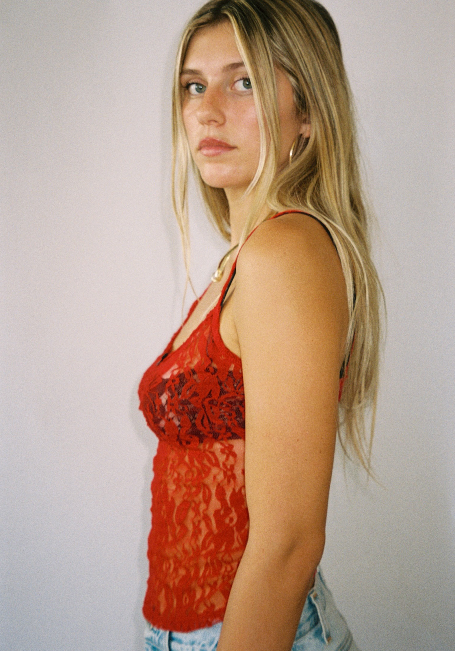 Thalia Tank Top in Cherry Lace