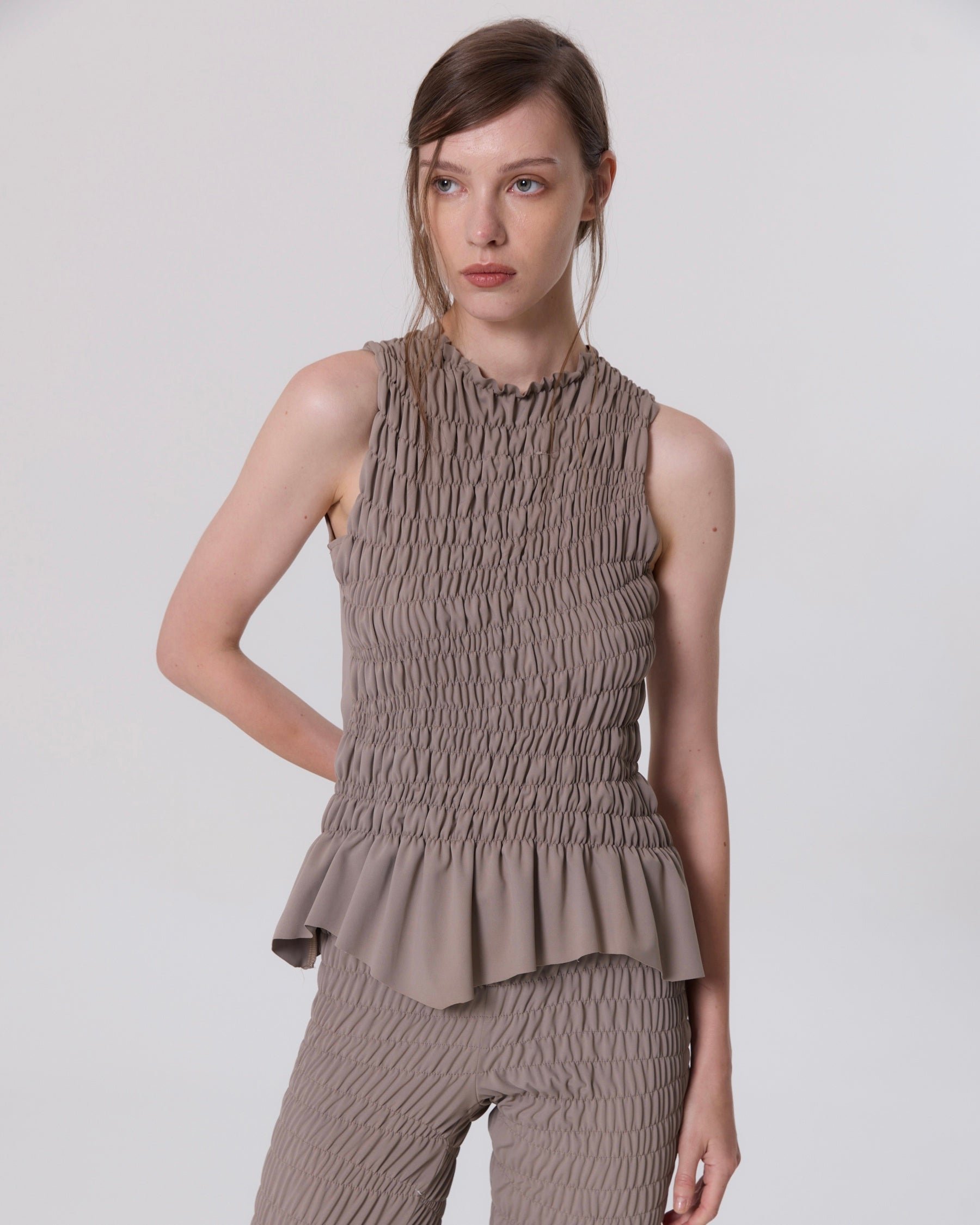 TORIO taupe top