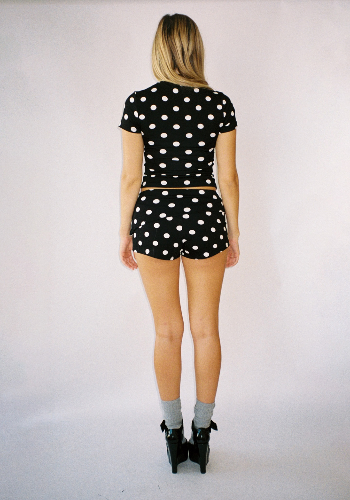 Thalia Baby Tee in Black Polka Dot