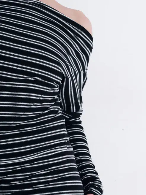 leslie dress in stripe