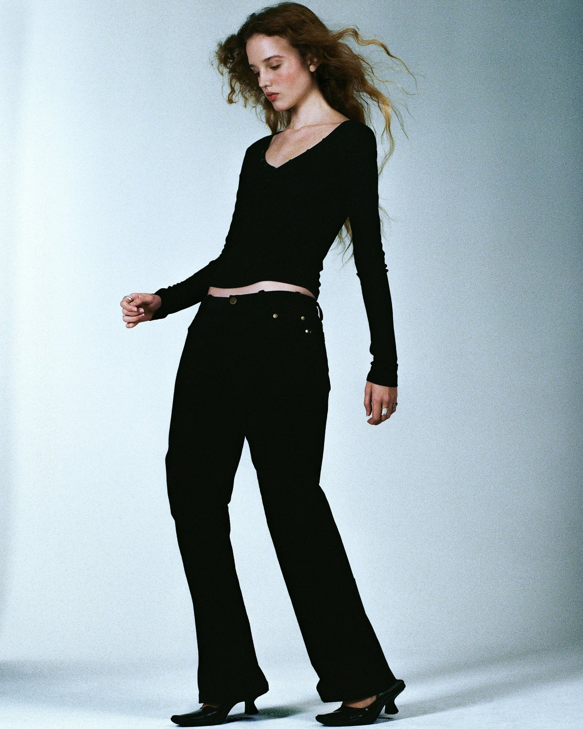 MUSE low rise corduroy pants - onyx