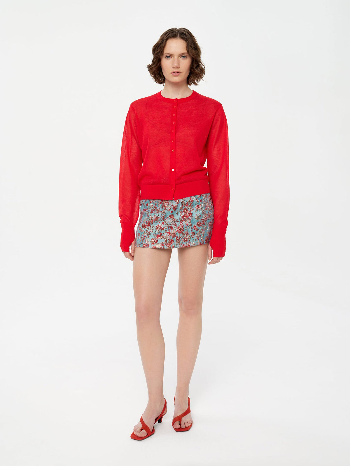 Blur Cardigan in Red
