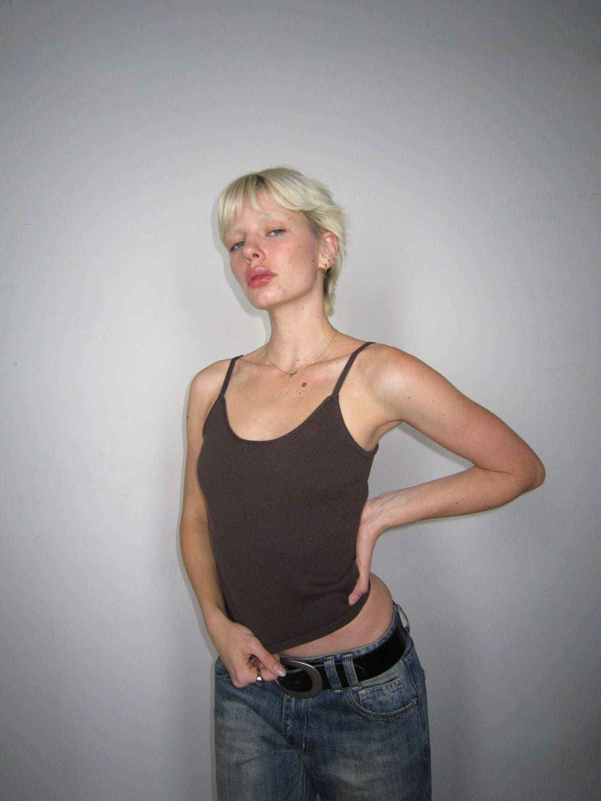 SHIFT knit tank - chocolate