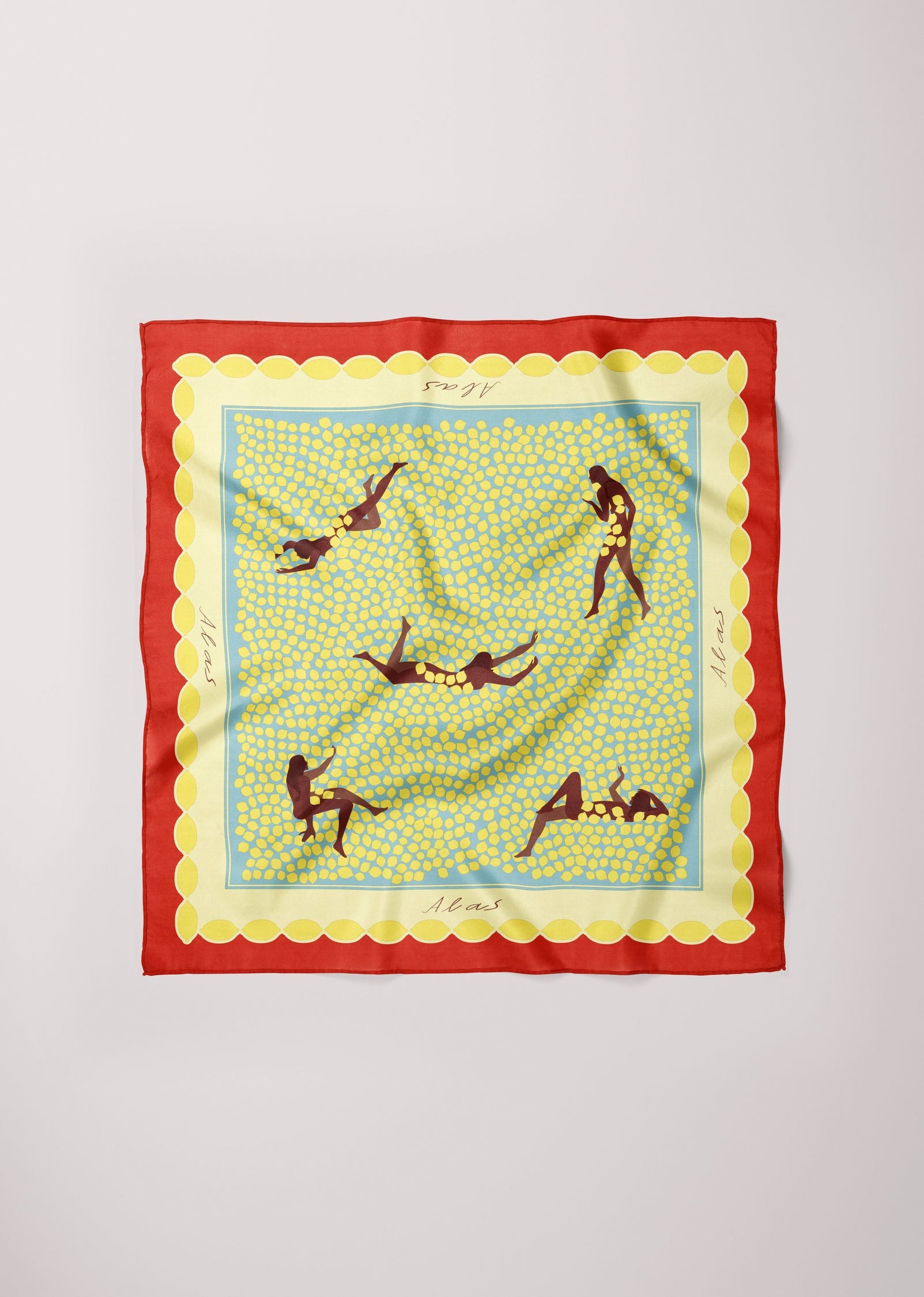 Maxi Silk Scarf 'Bathers'