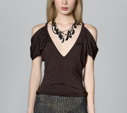 Siren Cold Shoulder Top in Amethyst