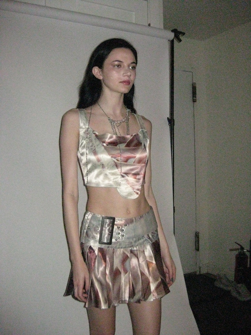 Romantic Satin Print Top