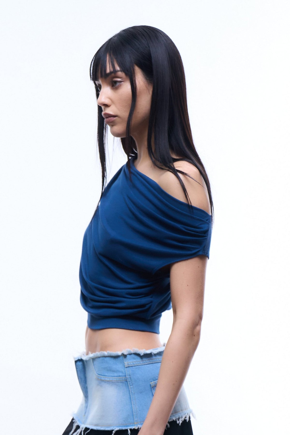 RIPPLE TOP IN BLUE
