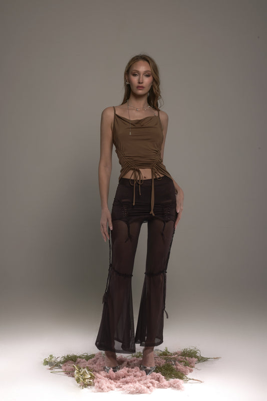 DARK BROWN MESH NOMAD PANTS