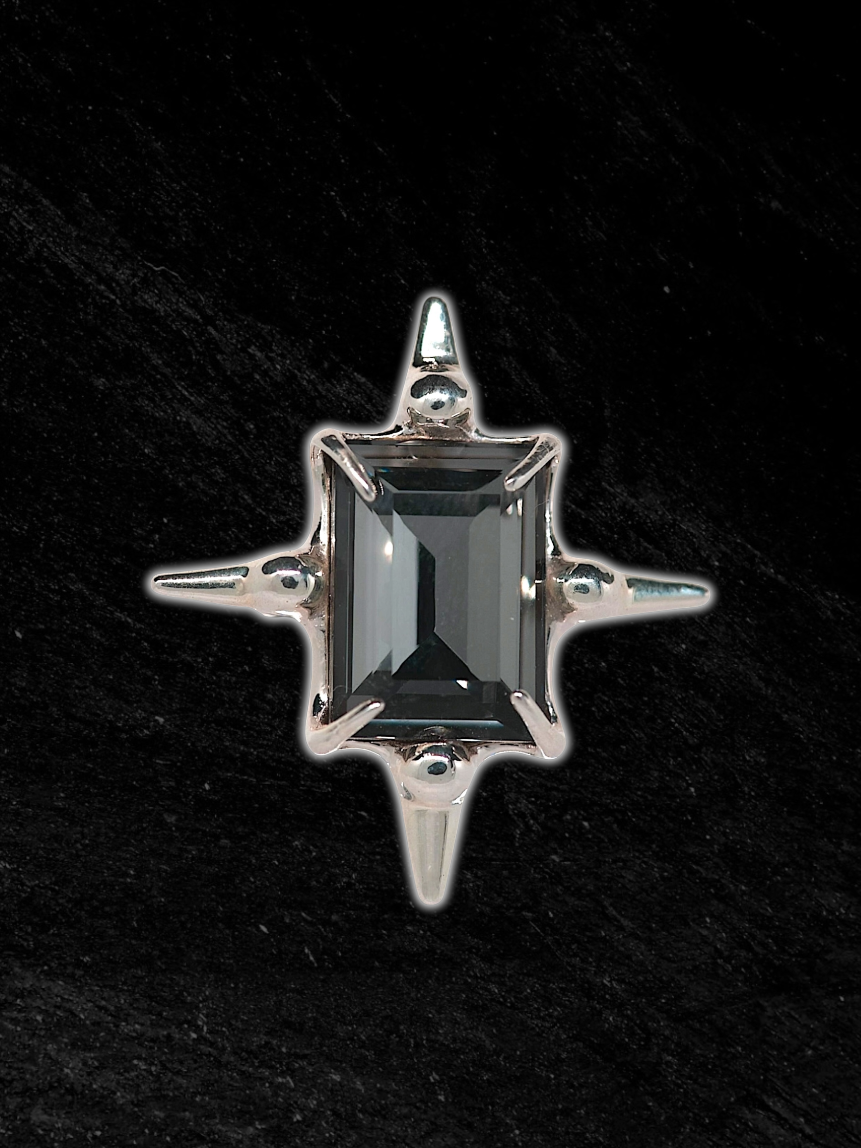 Black Astroid Ring S925