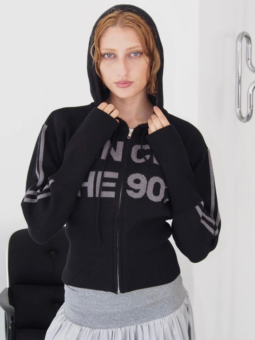 SWEATER SINCE THE 90'S - BLACK WITH GREY LETTERS