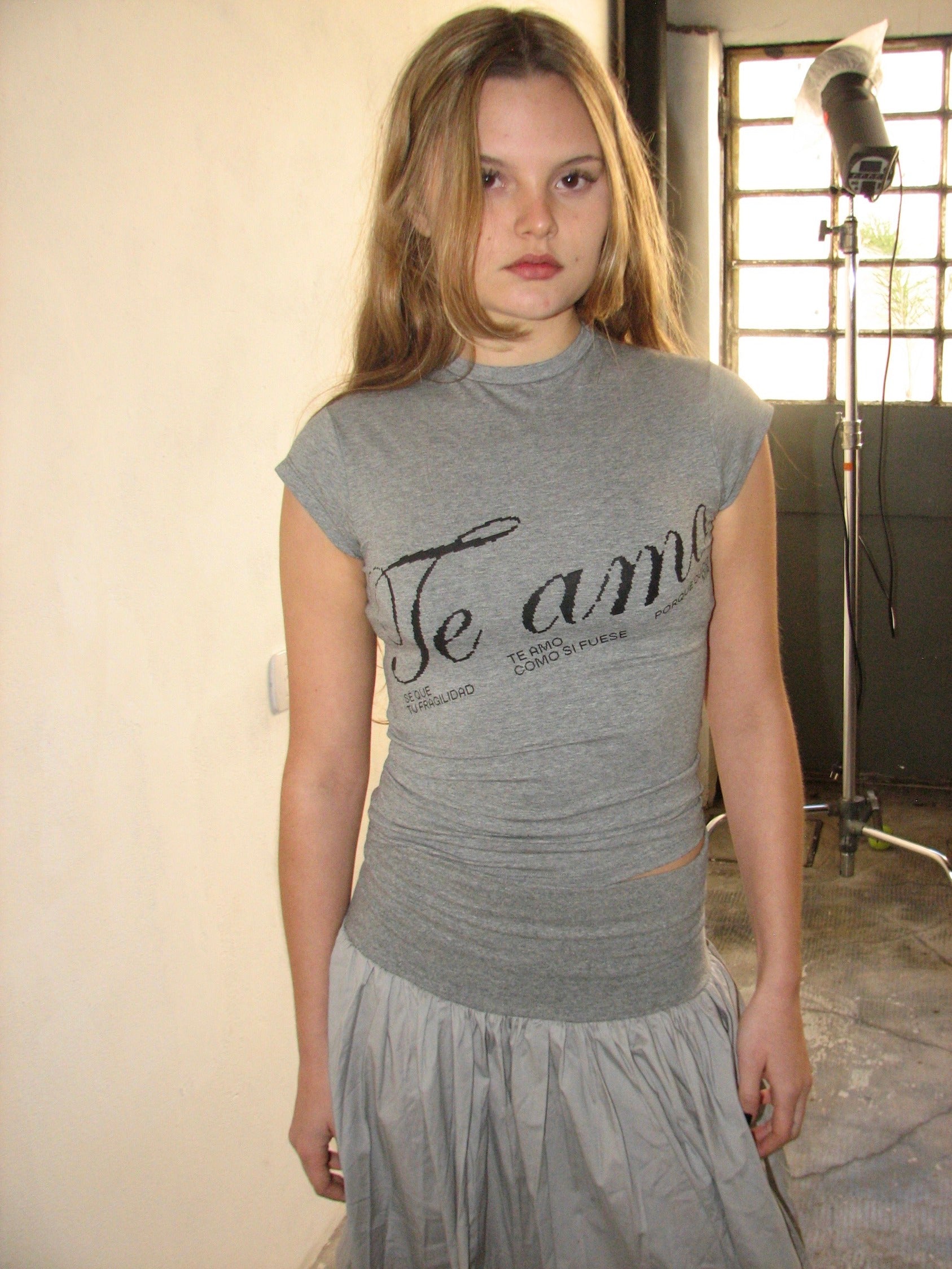 BABY TEE TE AMO - GREY