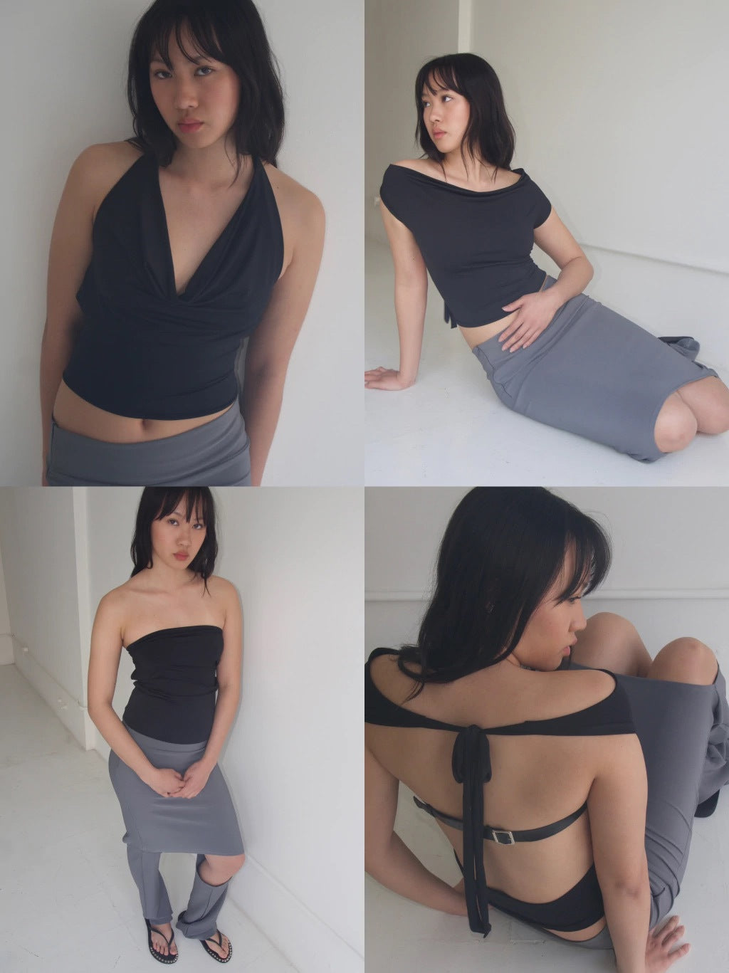 MULTIPLE USES TOP WITH LEATHER BELT