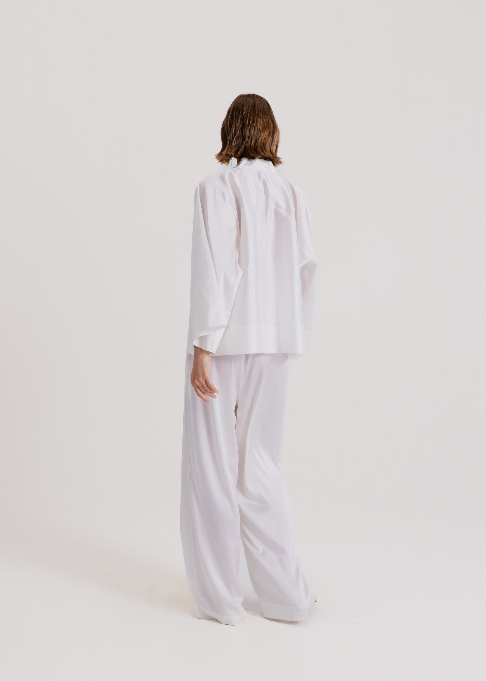 Taffeta Kimono Jacket in Milk White