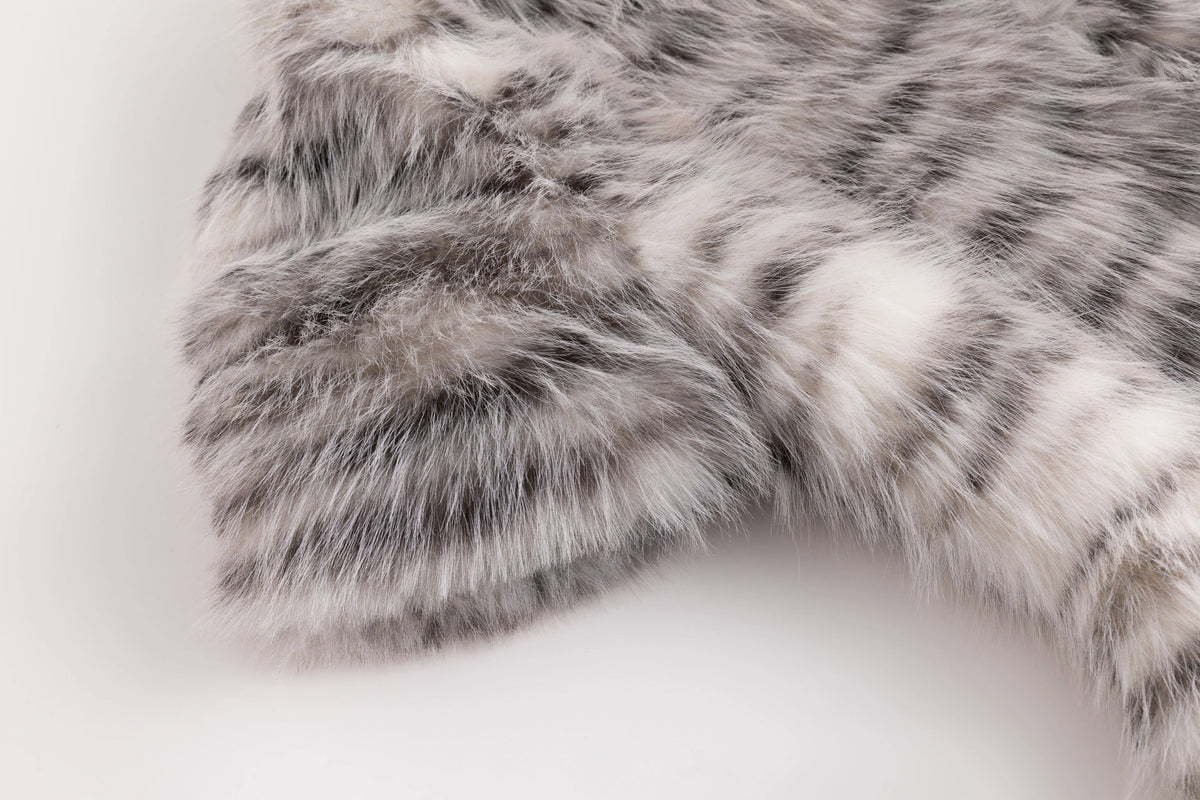 Silver Tiger Mini Faux Fur Coat