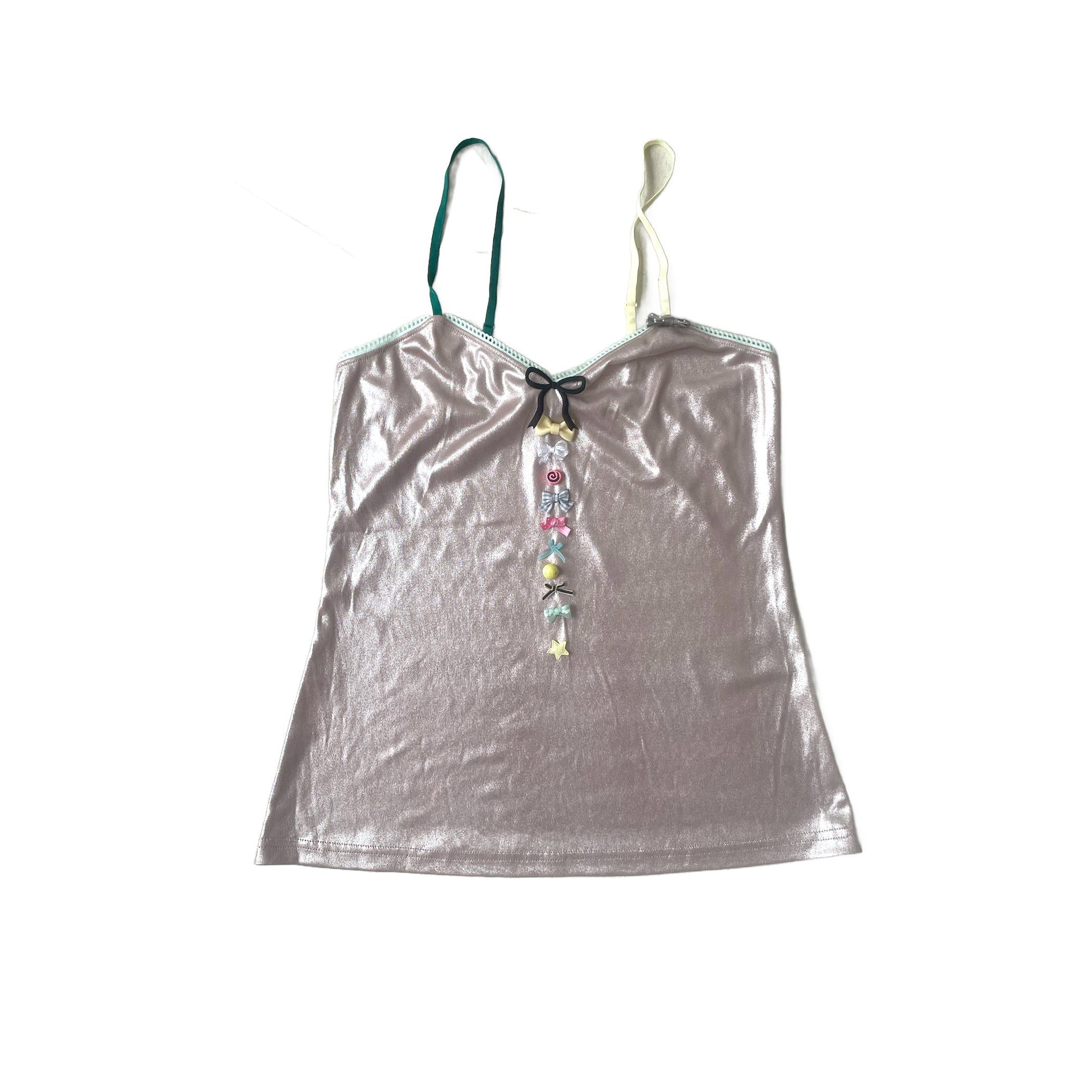 Pastel Pink Glossy Top with Bows