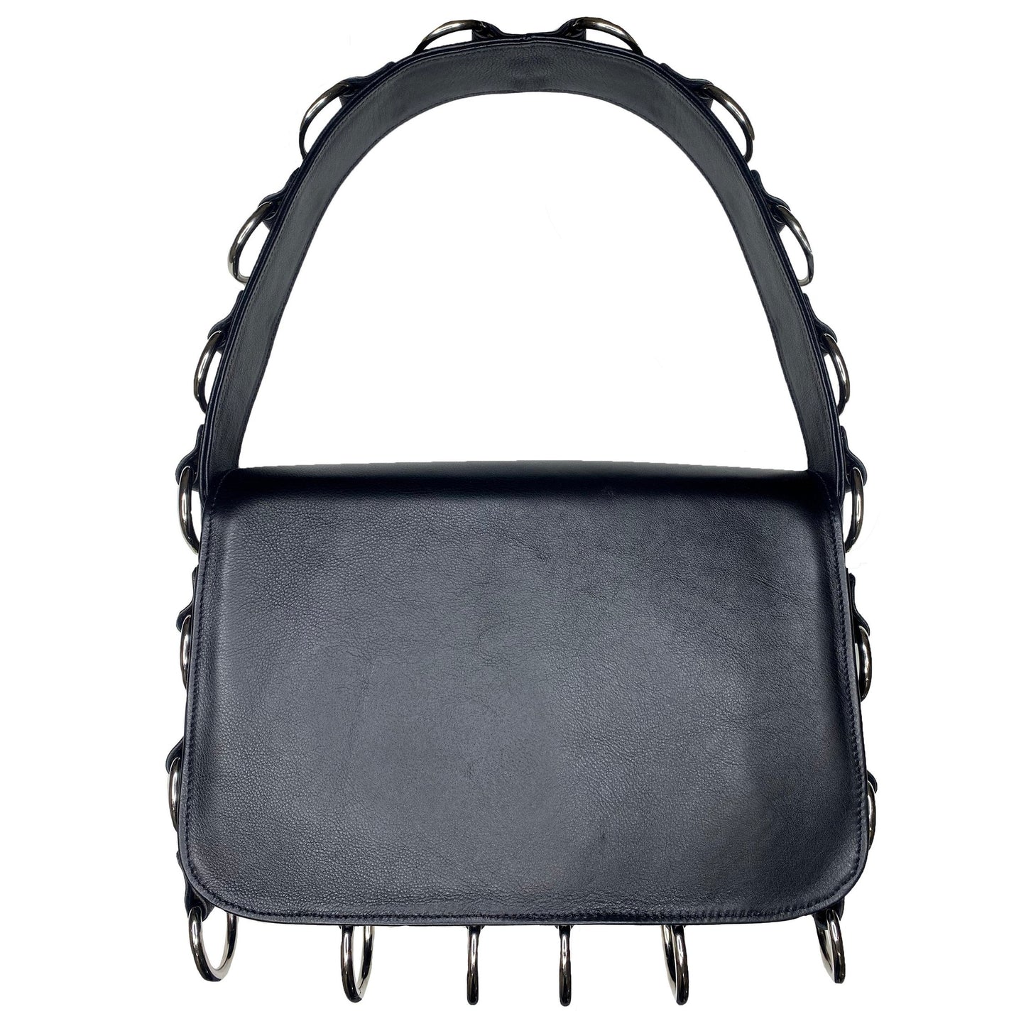 THE LEATHER D-RING BAG | BLACK