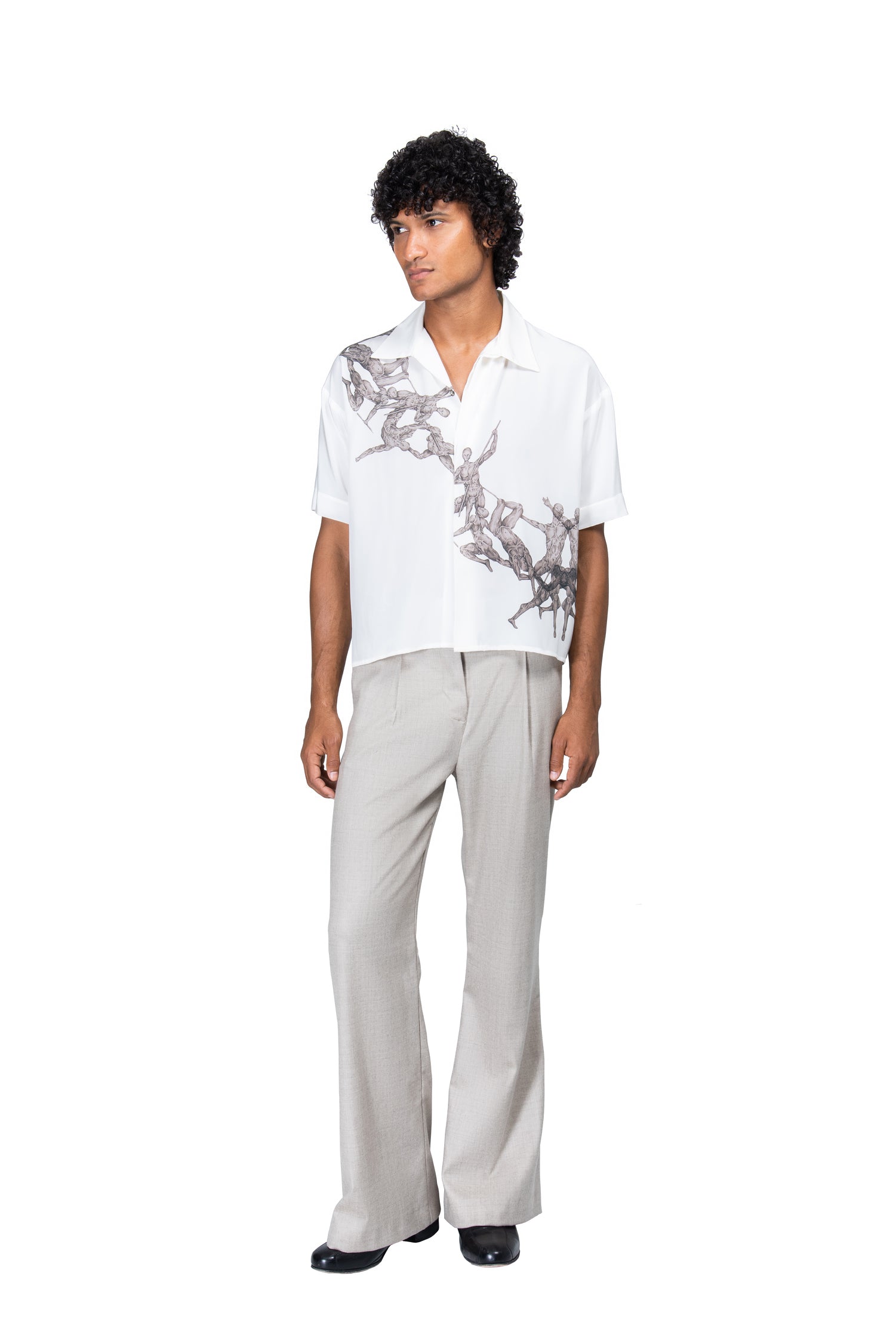 High Waisted Flared Trousers