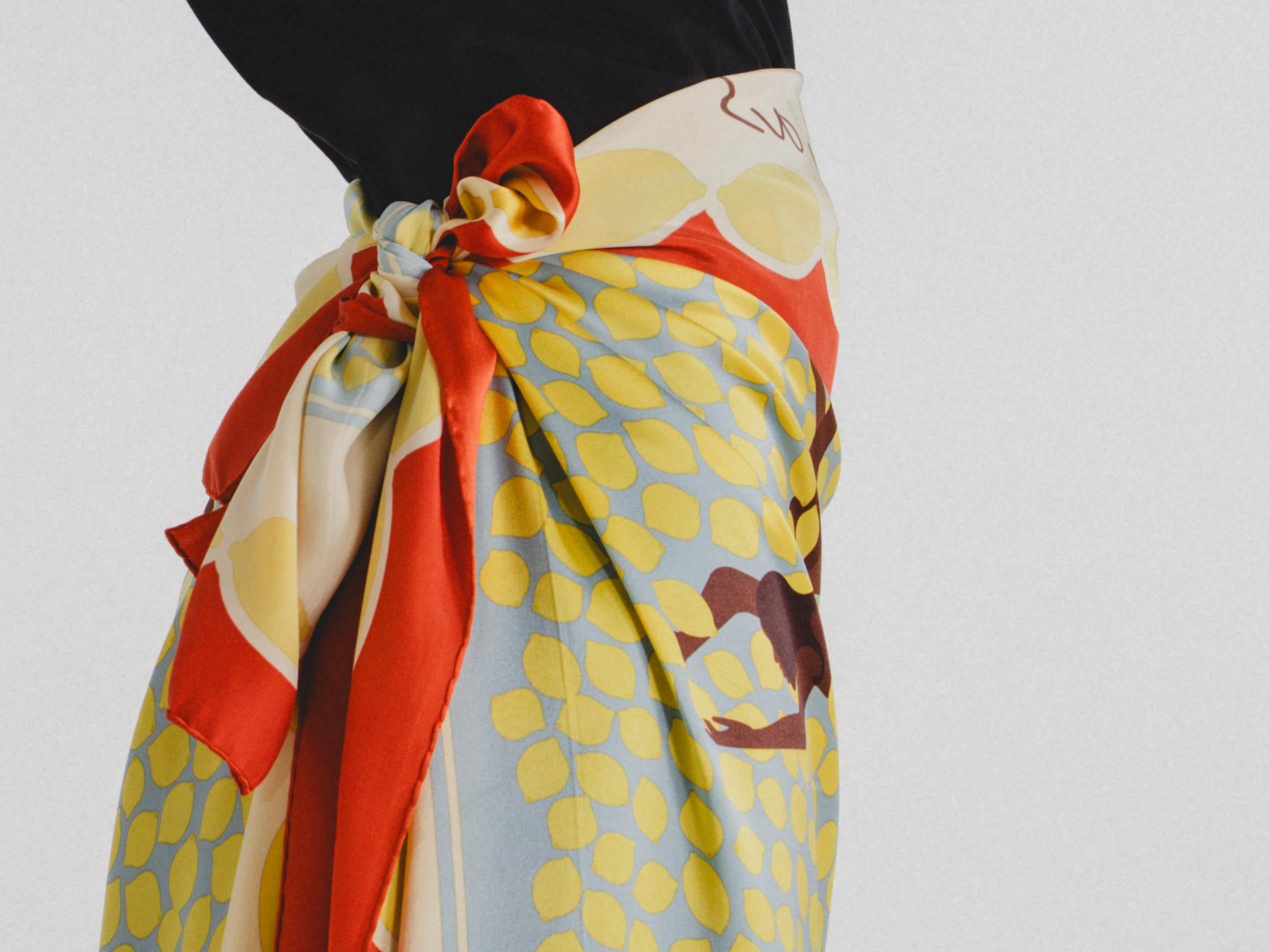 Maxi Silk Scarf 'Bathers'