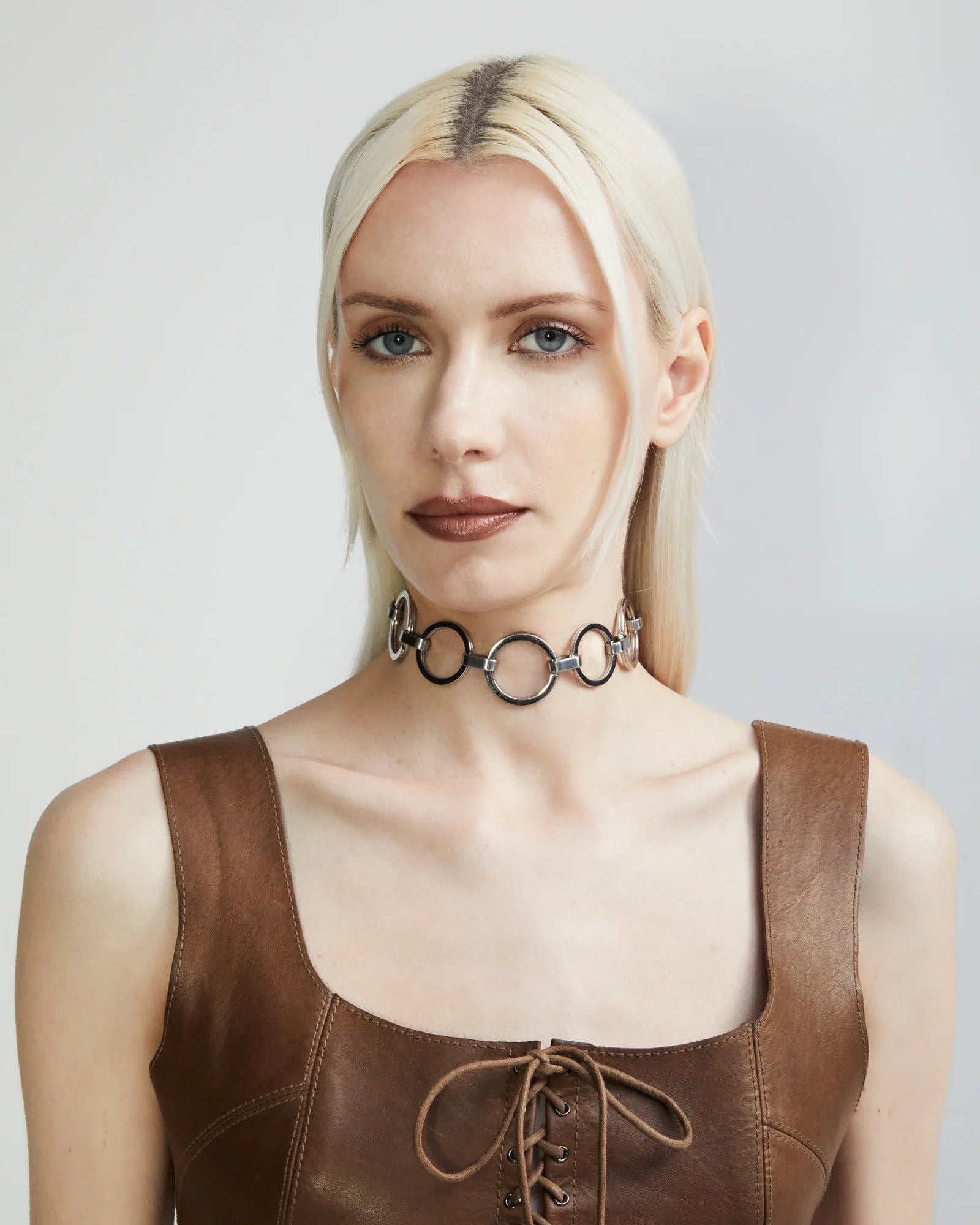 HOOP EARRING, BRACELET AND CHOKER SET