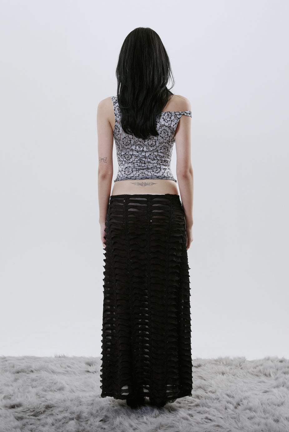 Silver Moonflower Lace Top